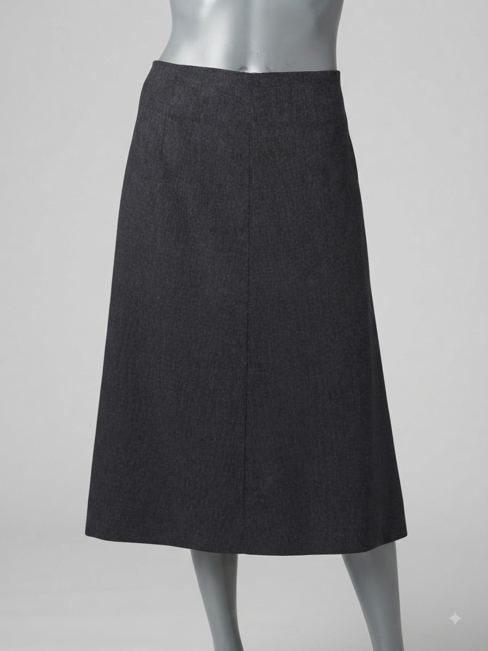 ADEC2 Grey Wool Blend A-Line Midi Skirt Sz 2/36 Career Pleated Front Seam